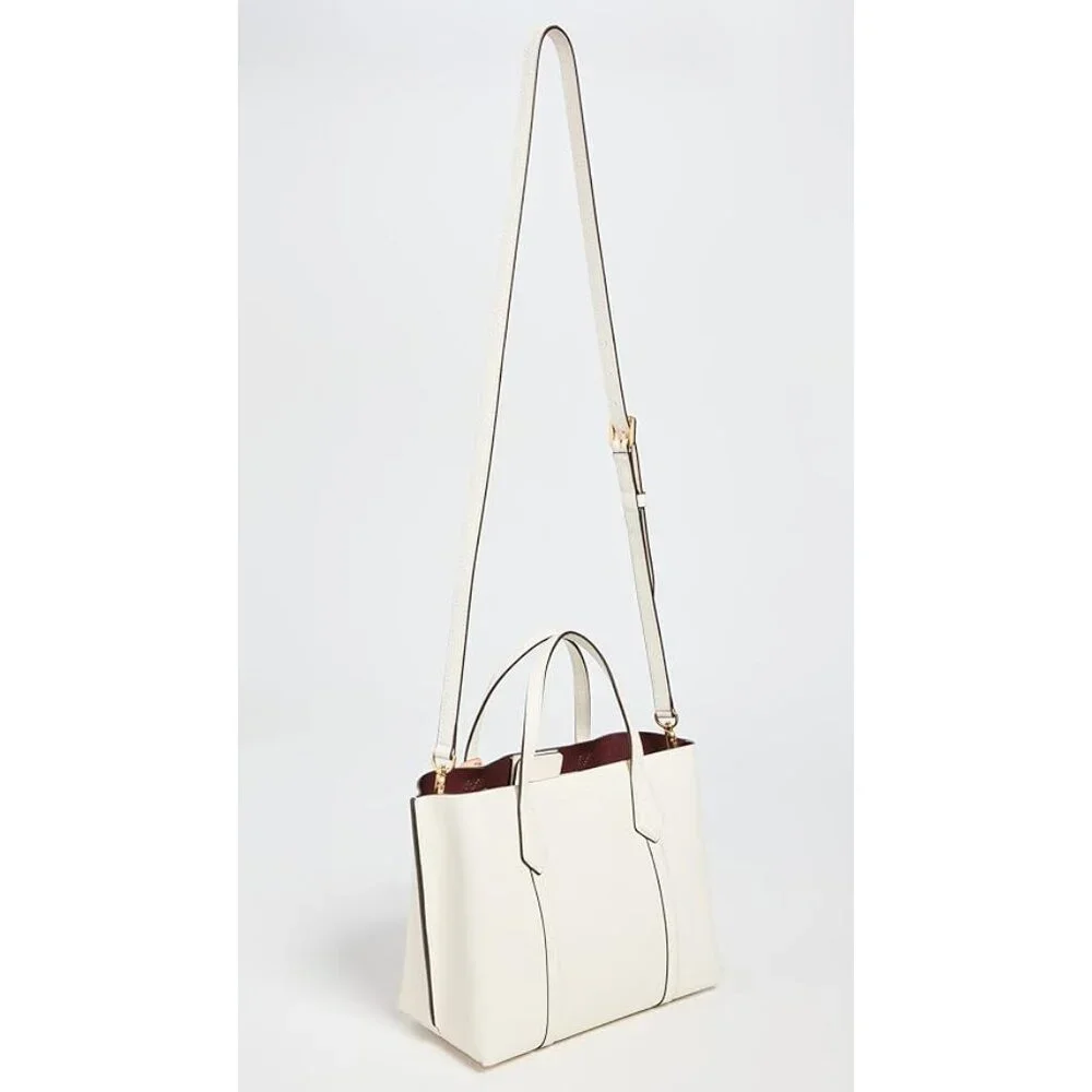 Tory Burch Perry Small Leather Tote – New Ivory